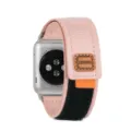 Bracelet de montre cuir rose velcro de rechange compatible avec Apple Watch 38mm. - 38/40/41mm / Rose