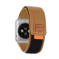 Bracelet de montre en cuir velcro de rechange pour Apple Watch 38mm marron style décontracté - 38/40/41mm / Café