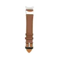 Brown genuine leather watch strap replacement band compatible with Samsung smart watches. - Dark Brown