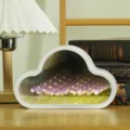 Wolke Tulipe LED Spiegel Nachtlicht DIY Ambiente Blumen Lampe Tischdeko Geburtstag Geschenk - Knopfzellen-Stil / Lila Tulpe