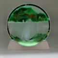 Leuchtendes Sandbild Deko Ornament kreative Schreibtischlampe runde Glaslandschaft Geschenk - 17.5cm / Grün