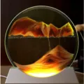 Leuchtendes Sandbild Deko Lampe runder Tisch Ornamente kreative Heimtextilien Display - 17.5cm / Gelb