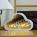 Wolkige Tulpen Spiegel Nachtlicht DIY handgemachte Blumenmeer Lampe Zimmer Deko Geschenk. - Bunte Tulpe
