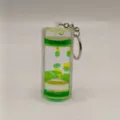 Acrylic liquid motion bubbler keychain, green and yellow oil drop toy for gift. - Yellow-Green