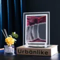 3D Moving Sand Art Picture Dynamic Sandglass Hourglass Glass Ornament Home Decor Art Gift - Square 5-Inch (18*14cm) / Coffee