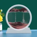 Weisser rahmen bewegtes sandbild 3d flüssigkeit sanduhr tischdeko kreatives geschenk deko - 7-Zoll-Kunststoffsockel / Kaffeebraun