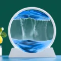 Weißer Rahmen bewegte Sandkunst 3D Tiefsee Sandlandschaft flüssige Bewegung Dekoration. - Blau