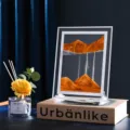 Kreative 3D dynamische Sanduhr flüssige Motion Kunst Tischdekoration orange Farbe - Quadratisch 5 Zoll (18*14 cm) / Gelb