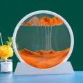 Weißer Rahmen Bewegliche Sandkunst 3D Tiefsee Sandlandschaft Orange Flüssige Deko - 7-Zoll-Kunststoffsockel / Gelb