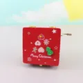 Wooden hand-crank music box with Christmas theme design, perfect holiday gift for kids and friends. - Snowflake Heart (Hand-Cranked)