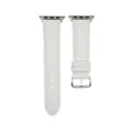 Bracelet de montre en cuir blanc de rechange compatible avec montres, finition cuir. - Blanc Femme