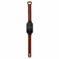 Replacement leather strap for smart watch, brown double-stud style, premium leather material band. - Double-Pin Buckle / Brown
