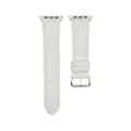 Bracelet de montre en cuir blanc motif lichi bande de rechange pour montre connectee - Blanc Homme