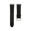 Bracelet de montre en cuir noir avec motif litchi de remplacement pour montre connectée - Style Noir Homme