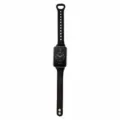 Black double-pin leather watch strap replacement band compatible with smart fitness trackers. - Double-Pin Buckle / Black