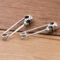 Ρετρό ασημένια παραμάνες κρανίου DIY αξεσουάρ κοσμημάτων, γοτθικό μενταγιόν χειροτεχνίας. - Αντίκα Ασημί