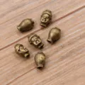 Vintage messing Boeddha hoofd kraal legering groot gat sieraden accessoires maken DIY - Brons