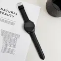 Black silicone leather replacement watch band for smart watch, 20mm and 22mm strap. - 20mm / Black