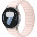 Μαγνητικό λουράκι σιλικόνης συμβατό με Samsung Galaxy Watch, ροζ μαλακό λουράκι χωρίς ραφές. - Ροζ