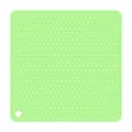 Tapis d'isolation thermique en silicone vert, dessous de plat anti-brûlure en nid d'abeille. - Carré / Vert
