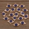 Blue evil eye alloy pendants bulk charms for DIY handmade necklaces bracelets accessories. - KC Gold