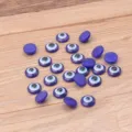 Blue Evil Eye Resin Cabochons Flatback DIY Jewelry Accessories Phone Case Decoration - 10mm
