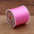 Cordón elástico rosa para abalorios de pulsera DIY, hilo elástico fuerte para joyería. - Rosa