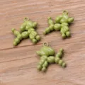 Green balloon dog metal charms, zinc alloy animal pendants for DIY jewelry making crafts. - Green