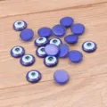Blue evil eye resin flatback cabochons for DIY phone case decoration, jewelry making, 10-20mm - 12mm