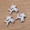 White balloon dog charms zinc alloy enamel animal pendants for DIY jewelry making 20x22mm - White
