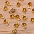 Goldfarben Strass Legierung Anhänger DIY Schmuck Halskette Armband Ohrring Zubehör - 3-Gold (Bernstein Strass)