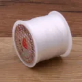 Hilo elástico transparente para cuentas Cordón cristal extensible pulseras joyería 50M - Blanco