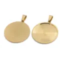 Pendentif Rond Vide en Acier Inoxydable Accessoire Bijou DIY Plateau Support Dore - 30mm / Or