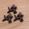 Cute metal balloon dog charm pendant for DIY jewelry making, durable alloy craft accessories. - Brown