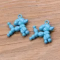 Blue balloon dog zinc alloy charm pendant for DIY jewelry making and accessories design. - Blue