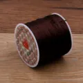 Carrete de hilo de cristal elástico marrón 50m para hacer joyas y pulseras de abalorios DIY. - Marrón