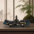 Zen Buddha incense burner set resin ornament for home decor meditation desk centerpiece - Zen Incense Burner Set