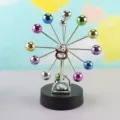 Ferris Wheel Perpetuum Mobile Schreibtisch Deko, magnetisches Metall Kinetik Deko Objekt. - H010 Batteriebetrieben (Kunststoffrahmen)