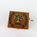 Wooden hand crank music box with vintage tree decor, perfect creative gift for students. - Small Tree