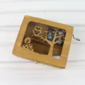 Wooden hand-crank music box with cute owl design, vintage mechanical gift for home decor and birthdays. - Owl / 12 x 9.5 x 3.5 cm