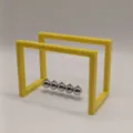 Acryl Newton Wiege Balance Kugeln gelber Rahmen Metall kinetische Schreibtisch Deko Geschenk - Gelb