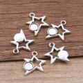DIY alloy star bezel pendant blank hollow star charms jewelry making accessories - Hollow Star Pendant