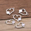 Silver alloy hollow heart charms DIY jewelry pendant findings for handmade craft making. - Hollow Heart Pendant