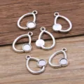 DIY silver alloy teardrop pendant charms, hollow geometric craft jewelry accessories variant. - Waterdrop Bezel Pendant