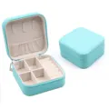 Piccolo portagioie da viaggio turchese custodia organizer per anelli e orecchini - Blu