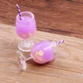 Süßer Miniatur Frucht Weinglas Harz Anhänger für DIY Schlüsselanhänger Tasche 21x38mm - Lila