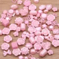 Pink resin flatback cabochons mix, cute flower bow shell charms for DIY crafts and jewelry. - 30g Pack / Pink