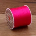 Cordón de cristal elástico rosa 50 metros hilo elástico para pulseras de cuentas DIY - Rosa rojo