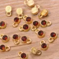 Goldene Legierung Kristall Anhänger für DIY Halsketten Armbänder Ohrringe Schmuck. - 16-Gold (Dunkelroter Strass)