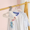 Kids velvet hangers non slip flocked baby clothes hangers space saving beige 30x20cm - Almond White